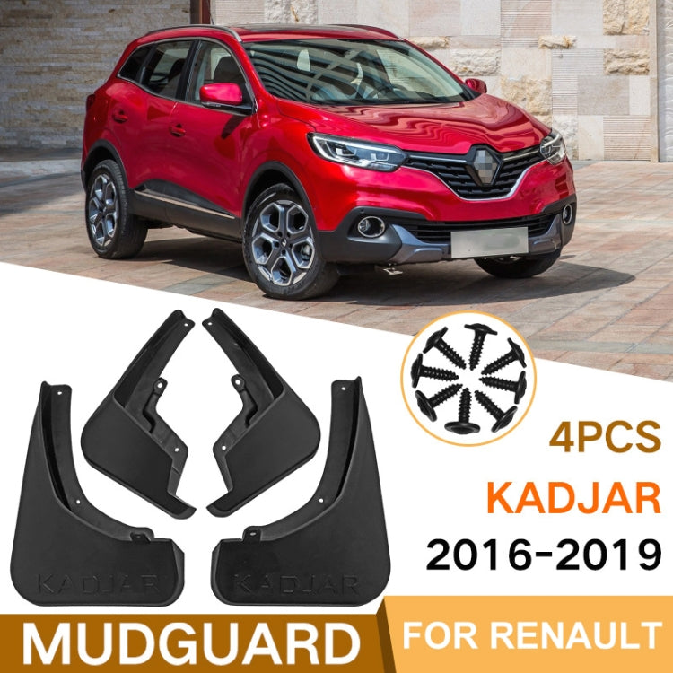 For Renault Kadjar 2016-2019 4pcs/Set Car Auto Soft Plastic Splash Flaps Fender Guard - Mudguards by PMC Jewellery | Online Shopping South Africa | PMC Jewellery | Buy Now Pay Later Mobicred