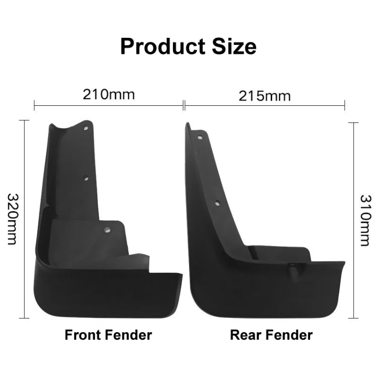 For Mitsubishi Outlander 2021 4pcs/Set Car Auto Soft Plastic Splash Flaps Fender Guard - Mudguards by PMC Jewellery | Online Shopping South Africa | PMC Jewellery | Buy Now Pay Later Mobicred