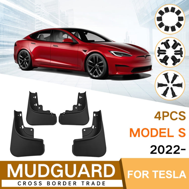 For Tesla Model S 2022 4pcs/Set Car Auto Soft Plastic Splash Flaps Fender Guard - Mudguards by PMC Jewellery | Online Shopping South Africa | PMC Jewellery | Buy Now Pay Later Mobicred