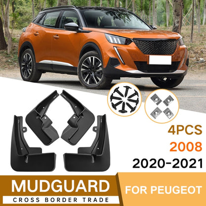 For Peugeot 2008 2020-2023 4pcs/Set Car Auto Soft Plastic Splash Flaps Fender Guard - Mudguards by PMC Jewellery | Online Shopping South Africa | PMC Jewellery | Buy Now Pay Later Mobicred