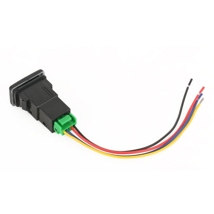 TS-202 For Toyota Blue-green Light Car Small Dual Control Switch with Lock - Car Switches by PMC Jewellery | Online Shopping South Africa | PMC Jewellery | Buy Now Pay Later Mobicred