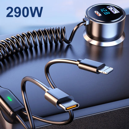 BW25 290W 2 in 1 Charging Cable & USB+USB-C / Type-C Dual Port Car Charger - Car Charger by PMC Jewellery | Online Shopping South Africa | PMC Jewellery | Buy Now Pay Later Mobicred