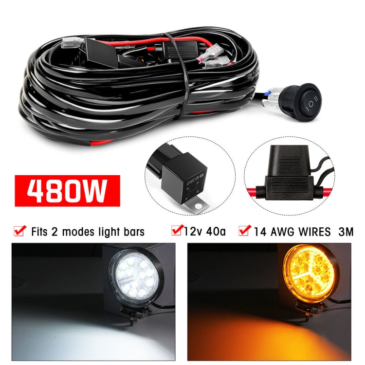 H0006 Off-road Vehicle 480W 2 in 1 Waterproof Switch Light Wiring Harness - Wires by PMC Jewellery | Online Shopping South Africa | PMC Jewellery | Buy Now Pay Later Mobicred