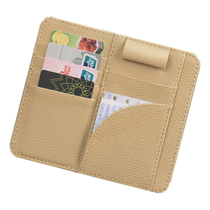 Car Multifunctional Sun Visor Card Holder Bill Storage Card Bag (Beige) - Stowing Tidying by PMC Jewellery | Online Shopping South Africa | PMC Jewellery | Buy Now Pay Later Mobicred