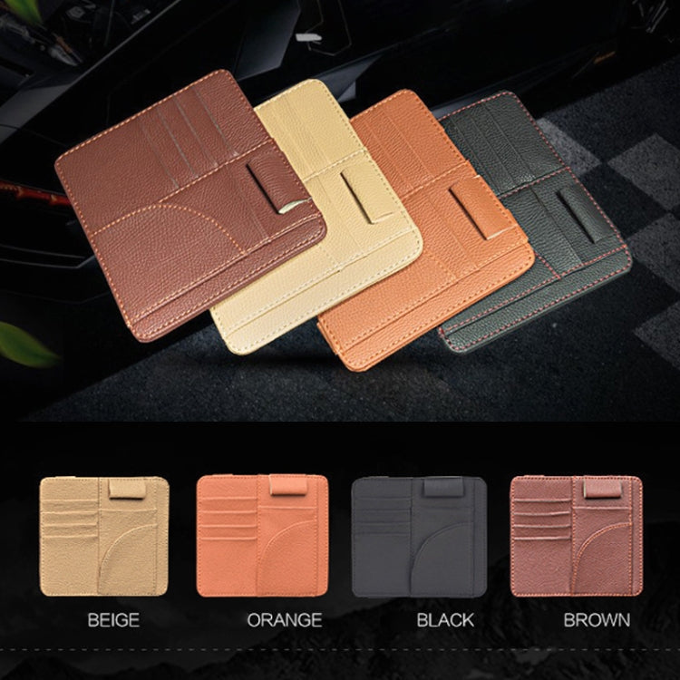 Car Multifunctional Sun Visor Card Holder Bill Storage Card Bag (Brown) - Stowing Tidying by PMC Jewellery | Online Shopping South Africa | PMC Jewellery | Buy Now Pay Later Mobicred