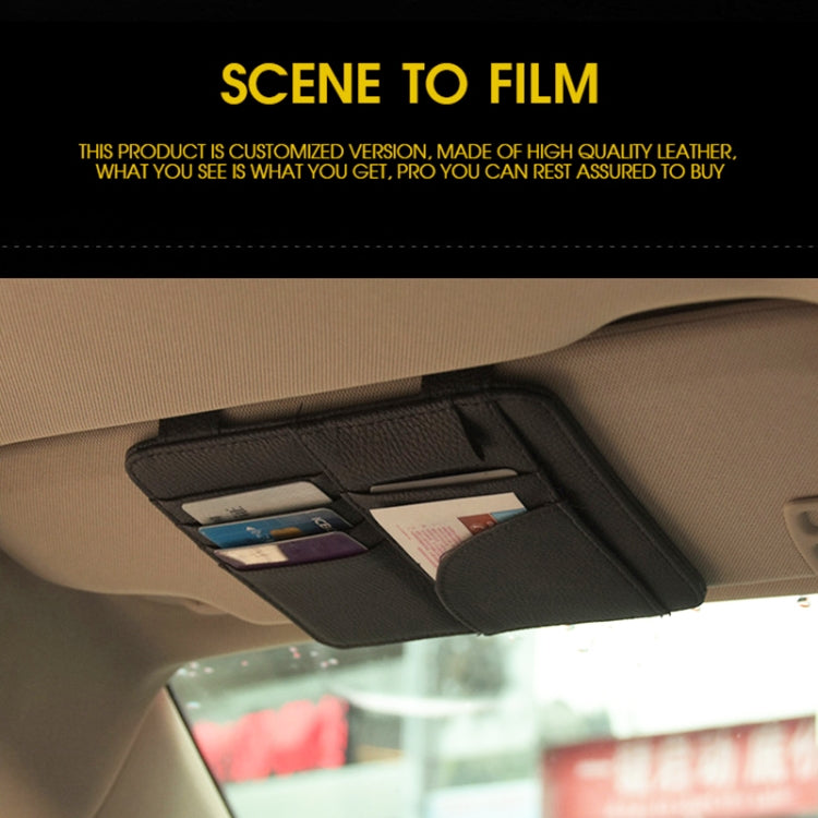 Car Multifunctional Sun Visor Card Holder Bill Storage Card Bag (Beige) - Stowing Tidying by PMC Jewellery | Online Shopping South Africa | PMC Jewellery | Buy Now Pay Later Mobicred