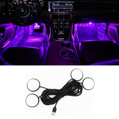 Car 4 in 1 USB RGB Foot LED Atmosphere Light (Pink Light) - Atmosphere lights by PMC Jewellery | Online Shopping South Africa | PMC Jewellery | Buy Now Pay Later Mobicred