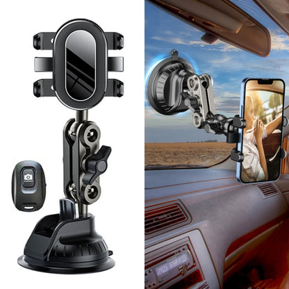 Car Universal Overhead Camera Suction Cup Phone Holder, Short Style with Bluetooth Remote Control - Car Holders by PMC Jewellery | Online Shopping South Africa | PMC Jewellery | Buy Now Pay Later Mobicred