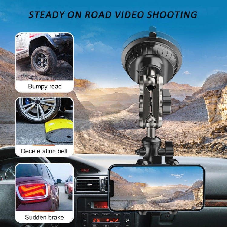 Car Universal Overhead Camera Suction Cup Phone Holder, Short Style with Bluetooth Remote Control - Car Holders by PMC Jewellery | Online Shopping South Africa | PMC Jewellery | Buy Now Pay Later Mobicred