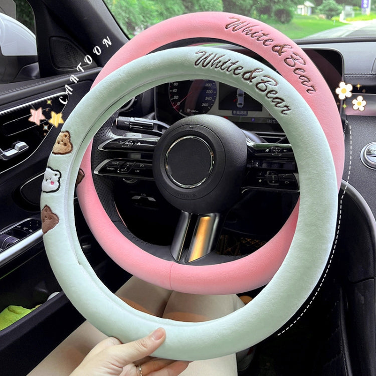 Round Style Car Universal Cartoon Pattern Plush Warm Anti-skid Steering Wheel Cover, Diameter: 38cm (Pink) - Steering Wheel Accessories by PMC TechLife | Online Shopping South Africa | PMC TechLife | Buy Now Pay Later Mobicred