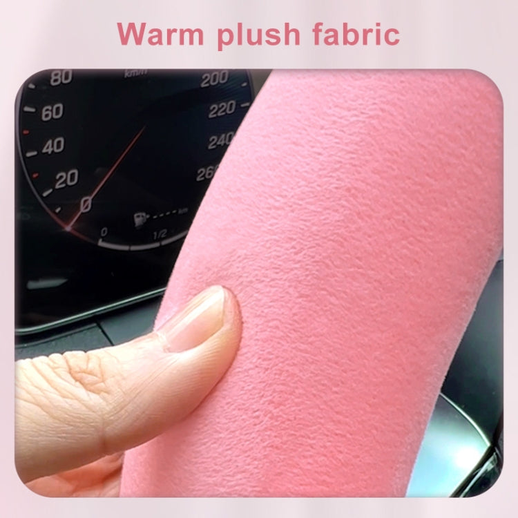 Round Style Car Universal Cartoon Pattern Plush Warm Anti-skid Steering Wheel Cover, Diameter: 38cm (Pink) - Steering Wheel Accessories by PMC Jewellery | Online Shopping South Africa | PMC Jewellery | Buy Now Pay Later Mobicred