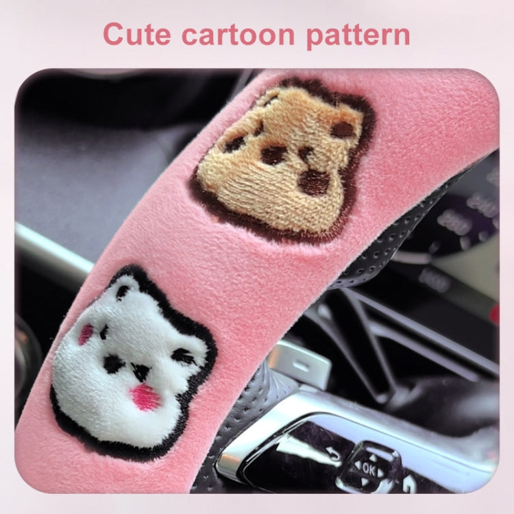Round Style Car Universal Cartoon Pattern Plush Warm Anti-skid Steering Wheel Cover, Diameter: 38cm (Pink) - Steering Wheel Accessories by PMC TechLife | Online Shopping South Africa | PMC TechLife | Buy Now Pay Later Mobicred