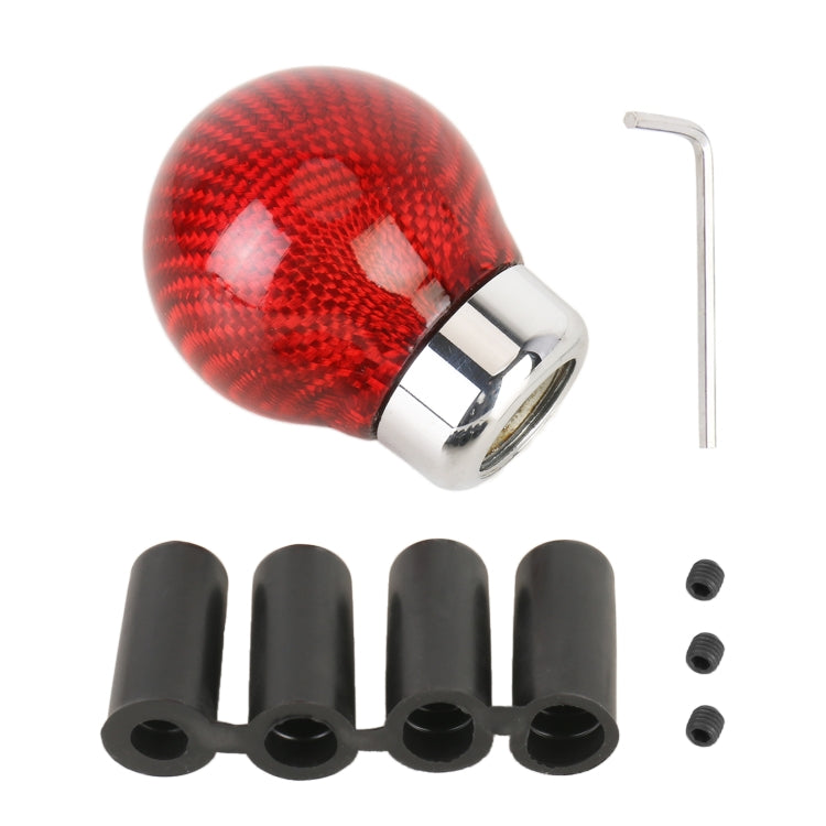 Car Carbon Fiber Pattern Gear Shift Knob Round Modified Gear Shift Head (Red) - Shift Knob by PMC Jewellery | Online Shopping South Africa | PMC Jewellery | Buy Now Pay Later Mobicred