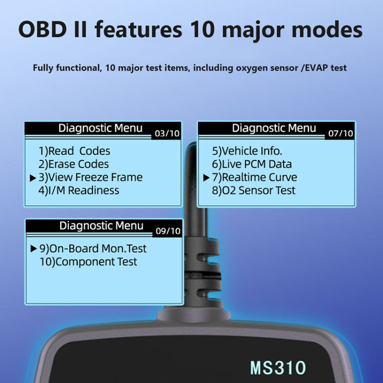 MS310 LCD Screen Car Battery Tester ODB2 Fault Detector - Electronic Test by PMC Jewellery | Online Shopping South Africa | PMC Jewellery | Buy Now Pay Later Mobicred