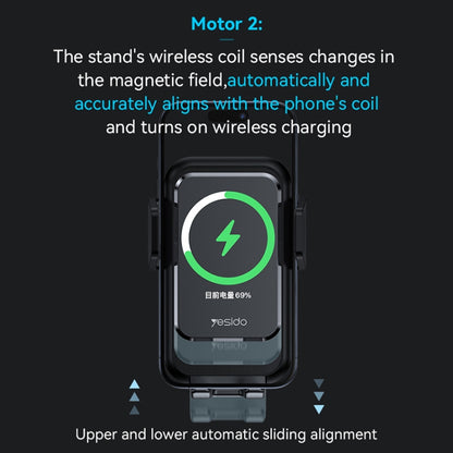 Yesido C312 Auto Alignment 15W Wireless Charging Air Outlet Car Holder - Wireless Charger Holders by Yesido | Online Shopping South Africa | PMC Jewellery | Buy Now Pay Later Mobicred