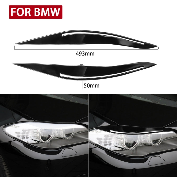 Pair Car Lamp Eyebrow Soft Decorative Sticker for BMW 5 Series F10 2010-2013, with Hole(Black) - Lamp Decoration by PMC Jewellery | Online Shopping South Africa | PMC Jewellery | Buy Now Pay Later Mobicred