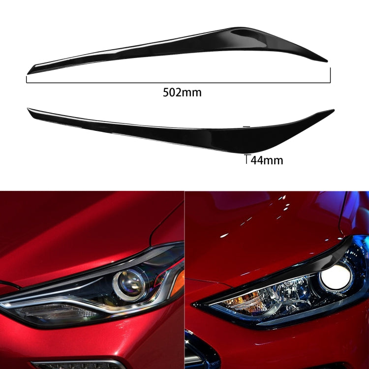 Pair Car Lamp Eyebrow Soft Decorative Sticker for Hyundai Elantra 2016-2018 (Black) - Lamp Decoration by PMC Jewellery | Online Shopping South Africa | PMC Jewellery | Buy Now Pay Later Mobicred