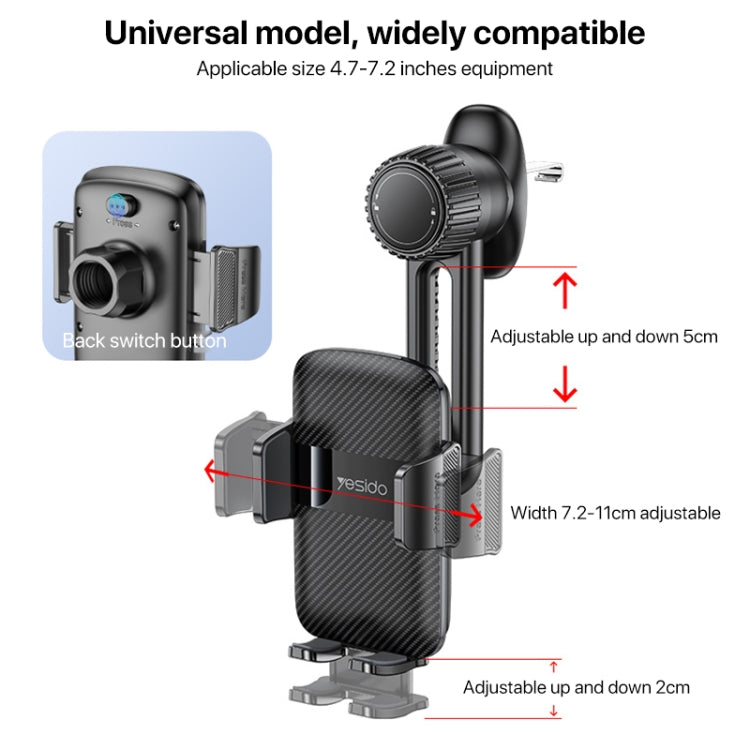 Yesido C242 Adjustable Car Air Vent Mechanical Phone Clip Holder - Car Holders by Yesido | Online Shopping South Africa | PMC Jewellery | Buy Now Pay Later Mobicred