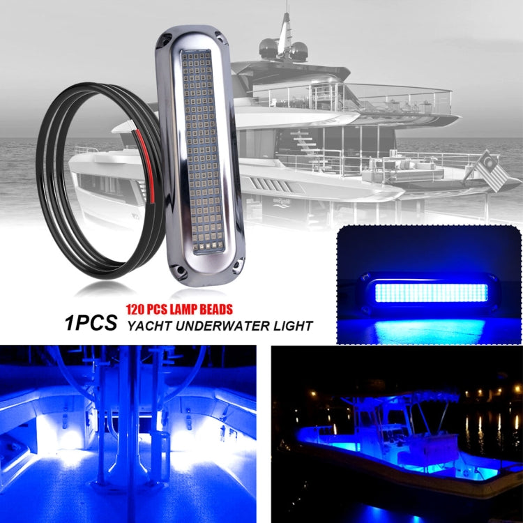 Ship / Yacht 10-30V 120LEDs Waterproof Stainless Steel Underwater Light (Blue Light) - Marine Accessories & Parts by PMC TechLife | Online Shopping South Africa | PMC TechLife | Buy Now Pay Later Mobicred