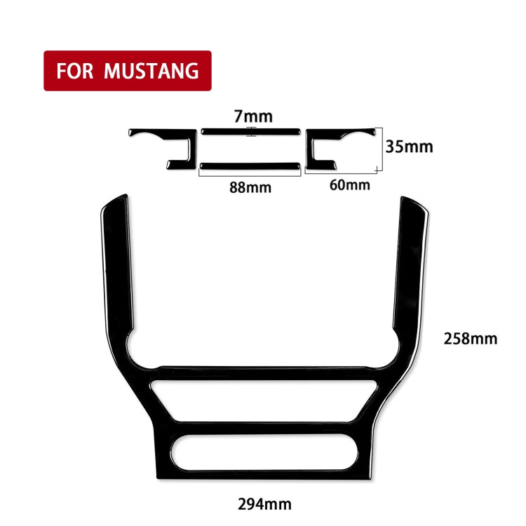 For Ford Mustang 2015-2020 Car Central Control CD Frame Decorative Sticker, Left and Right Drive Universal (Black) - Car Interior Mouldings by PMC Jewellery | Online Shopping South Africa | PMC Jewellery | Buy Now Pay Later Mobicred