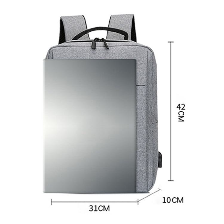 POFOKO Large-capacity Waterproof Oxford Cloth Business Casual Backpack with External USB Charging Design for 15.6 inch Laptops(Black) - free shipping - PMC Jewellery - Order now!