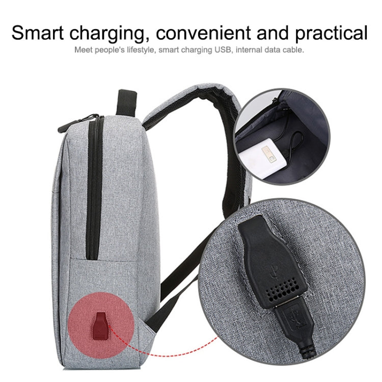 POFOKO Large-capacity Waterproof Oxford Cloth Business Casual Backpack with External USB Charging Design for 15.6 inch Laptops(Black) - free shipping - PMC Jewellery - Order now!