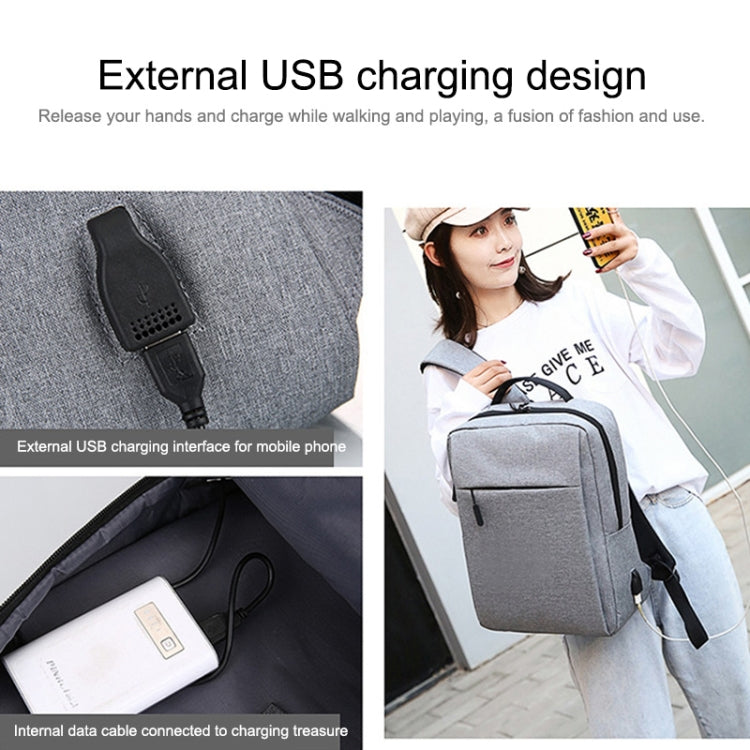 POFOKO Large-capacity Waterproof Oxford Cloth Business Casual Backpack with External USB Charging Design for 15.6 inch Laptops(Black) - free shipping - PMC Jewellery - Order now!