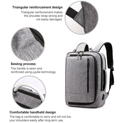 cxs-620 Multifunctional Oxford Laptop Bag Backpack (Grey) - Backpack by PMC Jewellery | Online Shopping South Africa | PMC Jewellery | Buy Now Pay Later Mobicred