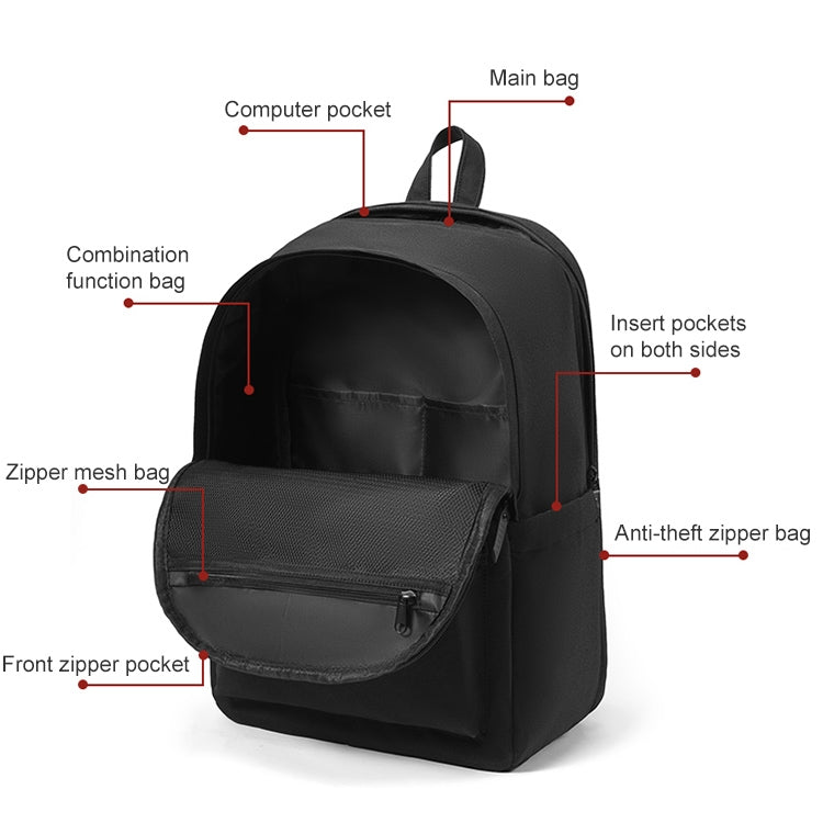 cxs-8106 Multifunctional Oxford Laptop Bag Backpack (Grey) - Backpack by PMC Jewellery | Online Shopping South Africa | PMC Jewellery | Buy Now Pay Later Mobicred