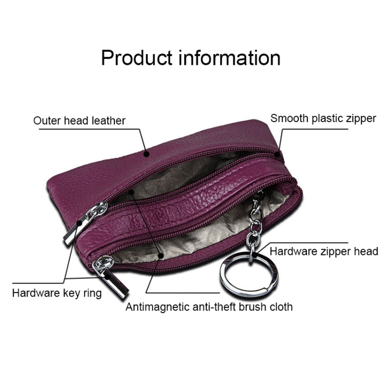 Cowhide Leather Zipper Solid Color Horizontal Card Holder Wallet RFID Blocking Coin Purse Card Bag Protect Case, Size: 11.4*7.4cm(Brown) - free shipping - PMC Jewellery - Order now!