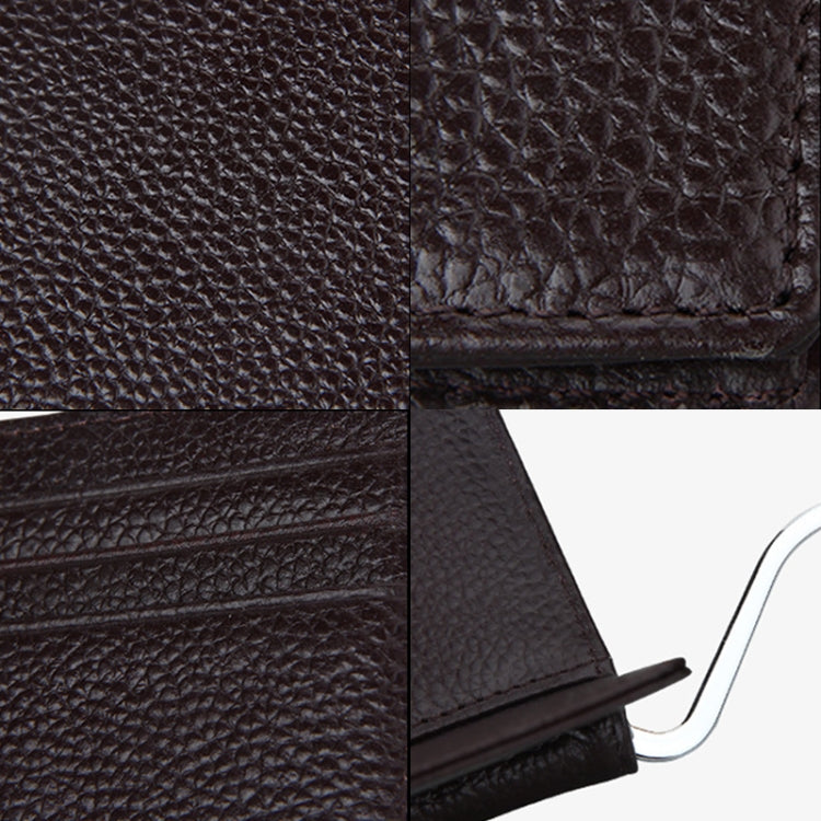 Cowhide Leather Litchi Texture Card Holder Wallet RFID Blocking Coin Purse Card Bag Protect Case with 6 Card Slots, Size: 110*82*8mm(Magenta) - free shipping - PMC Jewellery - Order now!