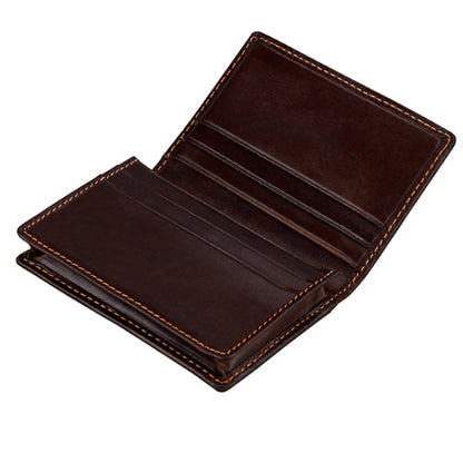 KB86 Genuine Cowhide Leather Solid Color Card Holder Wallet RFID Blocking Coin Purse Card Bag Protect Case with 5 Card Slots & Photo Frame & Business Card Position, Size: 10.6*7.6*1.8 cm(Coffee) - Antimagnetic RFID Package by PMC Jewellery | Online Shopping South Africa | PMC Jewellery | Buy Now Pay Later Mobicred