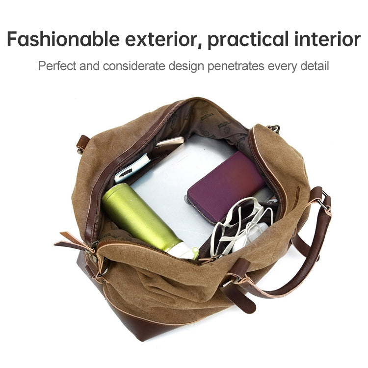 AUGUR 2012 Portable Casual Canvas Travel Handbag Baggage Shoulder Crossby Bag(Army Green) - Handbags by AUGUR | Online Shopping South Africa | PMC TechLife | Buy Now Pay Later Mobicred