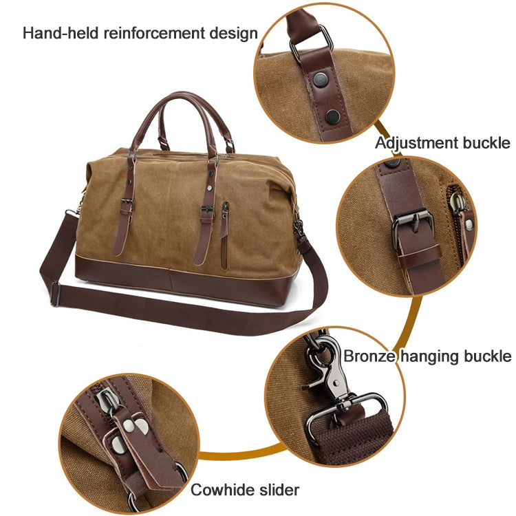 AUGUR 2012 Portable Casual Canvas Travel Handbag Baggage Shoulder Crossby Bag(Coffee) - Handbags by AUGUR | Online Shopping South Africa | PMC TechLife | Buy Now Pay Later Mobicred