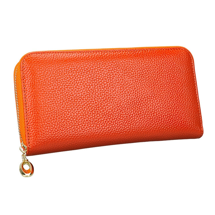 906 Antimagnetic RFID Litchi Texture Women Large Capacity Hand Wallet Purse Phone Bag with Card Slots(Orange) - free shipping - PMC Jewellery - Order now!
