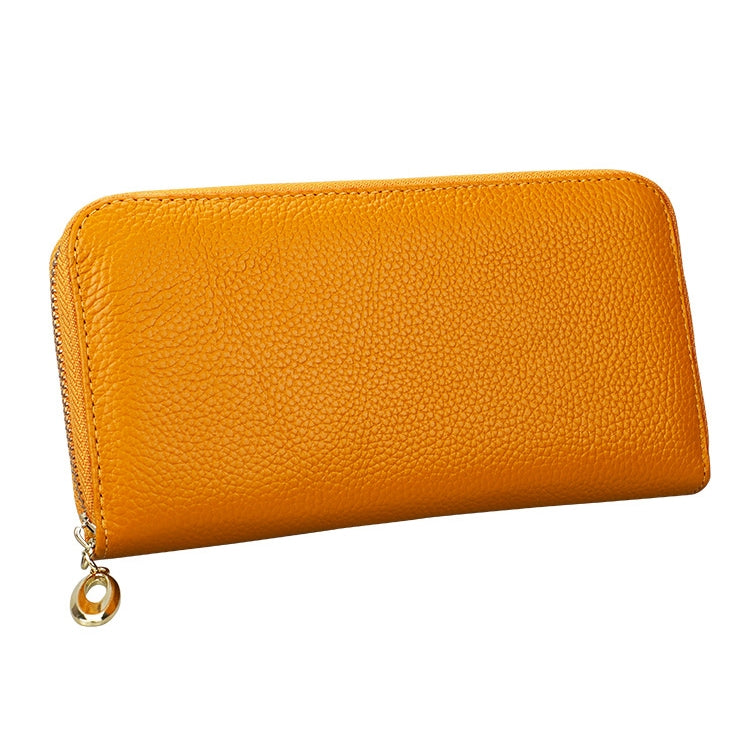 906 Antimagnetic RFID Litchi Texture Women Large Capacity Hand Wallet Purse Phone Bag with Card Slots(Yellow) - free shipping - PMC Jewellery - Order now!