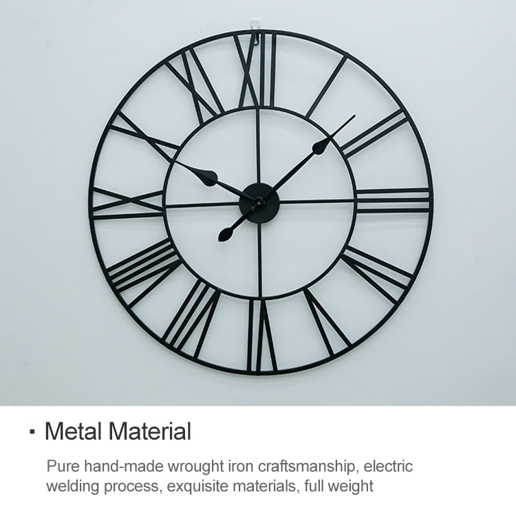 40cm Retro Living Room Iron Round Roman Numeral Mute Decorative Wall Clock (Bronze) - free shipping - PMc TechLife - Order now!