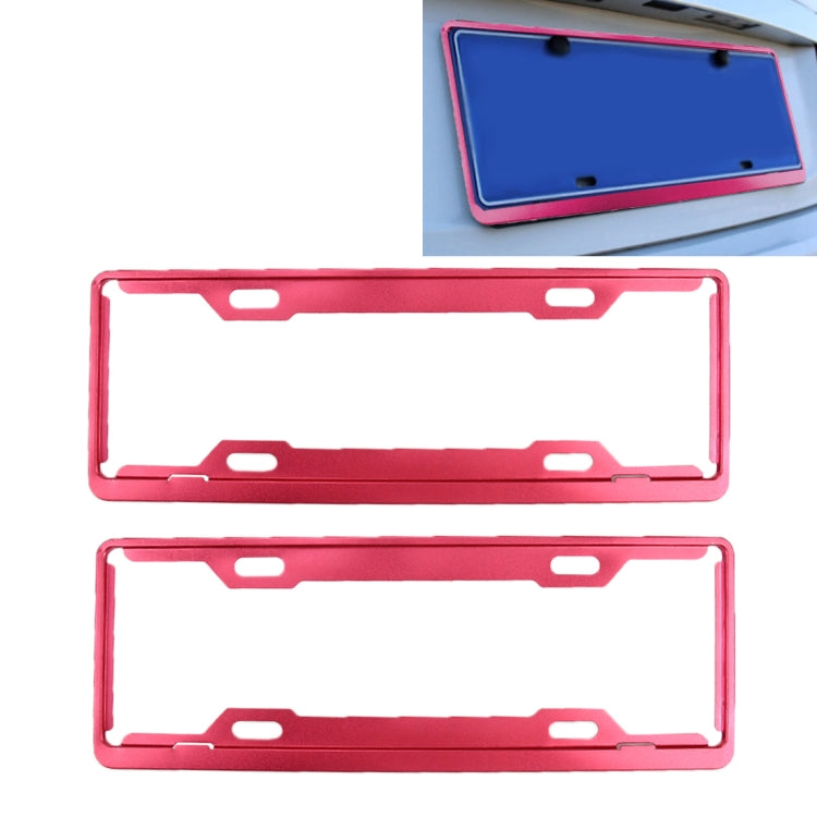2 PCS Car License Plate Frames Car Styling License Plate Frame Aluminum Alloy Universal License Plate Holder Car Accessories(Red) - License Plate Covers & Frames by PMC TechLife | Online Shopping South Africa | PMC TechLife | Buy Now Pay Later Mobicred