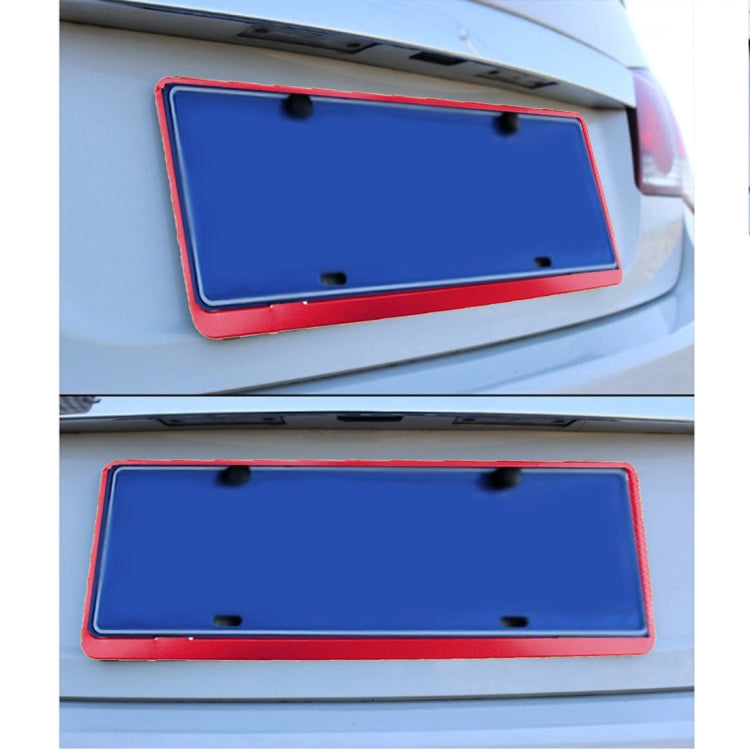 2 PCS Car License Plate Frames Car Styling License Plate Frame Aluminum Alloy Universal License Plate Holder Car Accessories(Red) - License Plate Covers & Frames by PMC Jewellery | Online Shopping South Africa | PMC Jewellery | Buy Now Pay Later Mobicred