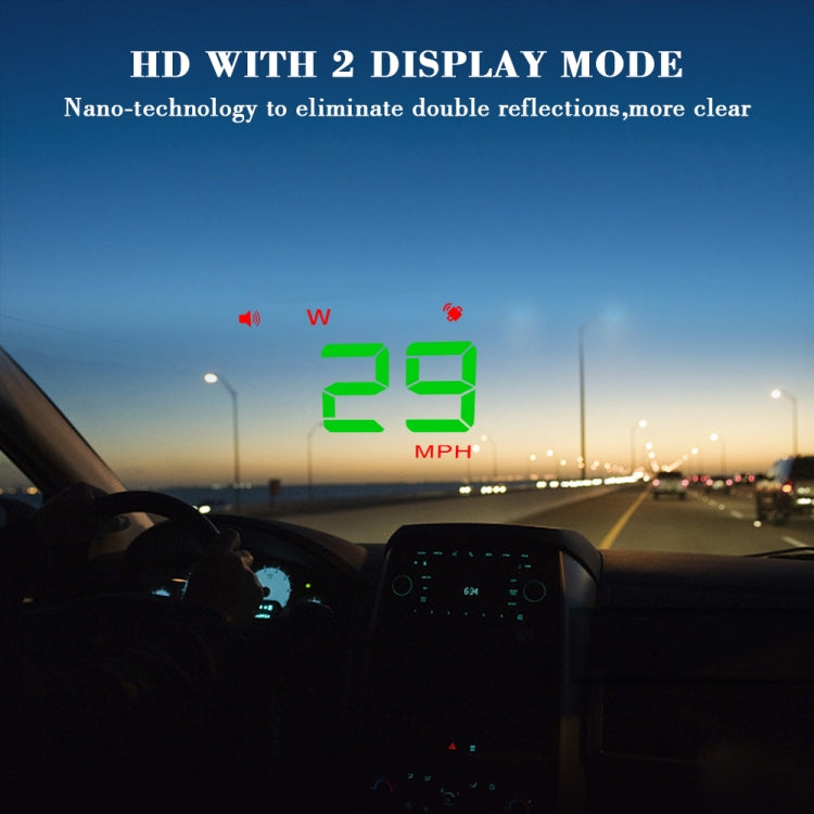 Geyiren A5 HUD 3.5 inch Car Head Up Display with GPS System, Two Mode Display, Light Sensors, KM/h MPH Speed, Compass, Speed Alarm (Green Light) - Head Up Display System by PMC TechLife | Online Shopping South Africa | PMC TechLife | Buy Now Pay Later Mobicred