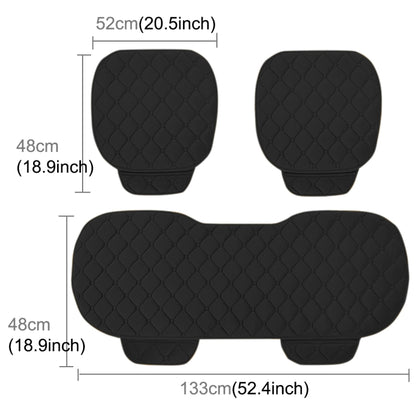 3 PCS / Set Luxurious Warm Car Seat Cover Cushion Universal Front Back Seat Covers Car Non-slip Chair Pad Warm Car Mats No Back Plush Cushion(Black) - Seat Accessories by PMC Jewellery | Online Shopping South Africa | PMC Jewellery | Buy Now Pay Later Mobicred