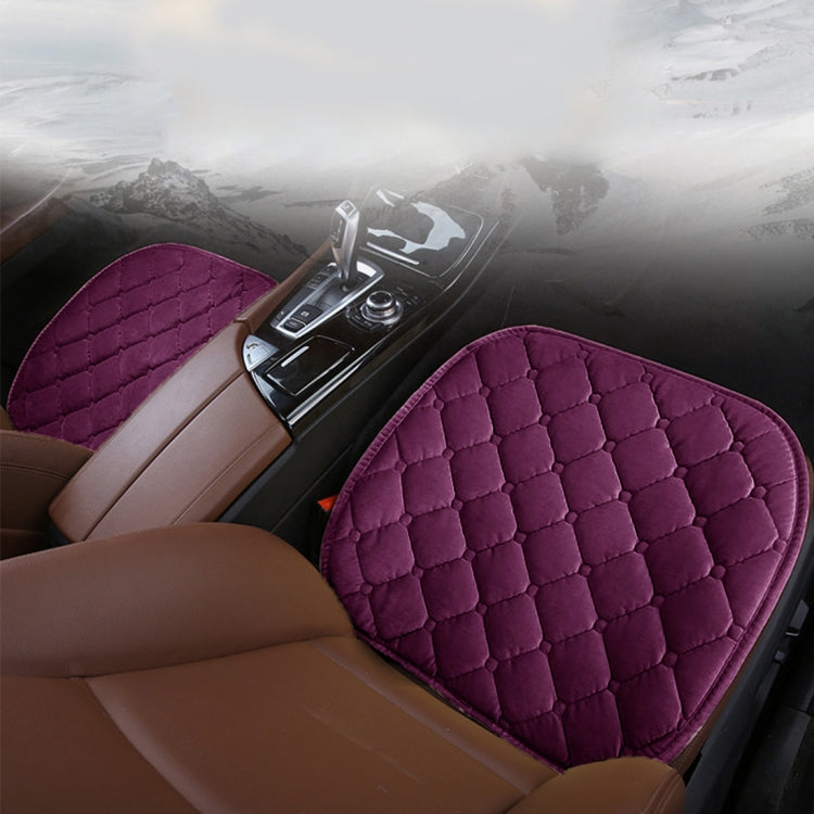 3 PCS / Set Luxurious Warm Car Seat Cover Cushion Universal Front Back Seat Covers Car Non-slip Chair Pad Warm Car Mats No Back Plush Cushion(Purple) - Seat Accessories by PMC Jewellery | Online Shopping South Africa | PMC Jewellery | Buy Now Pay Later Mobicred