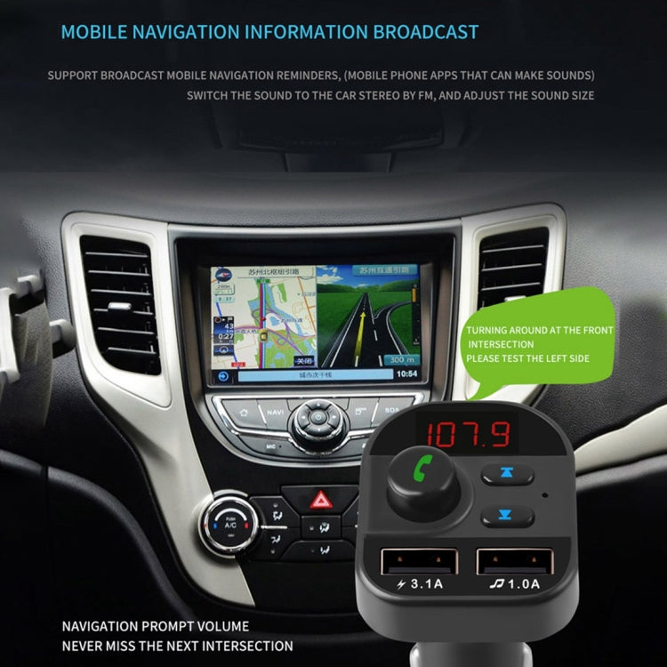 805E Dual USB Charging Bluetooth FM Transmitter MP3 Music Player Car Kit, Support Hands-Free Call  & Read TF Card / U Disk Music(Black) - Bluetooth Car Kits by PMC TechLife | Online Shopping South Africa | PMC TechLife | Buy Now Pay Later Mobicred