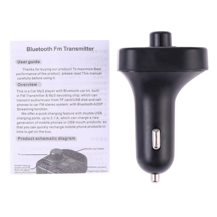 805E Dual USB Charging Bluetooth FM Transmitter MP3 Music Player Car Kit, Support Hands-Free Call  & Read TF Card / U Disk Music(Black) - Bluetooth Car Kits by PMC TechLife | Online Shopping South Africa | PMC TechLife | Buy Now Pay Later Mobicred
