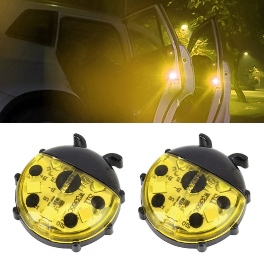 2pcs Ladybug Shape Car Door Anti-collision Colorful Warning Light(Yellow) - Warning Lights by PMC Jewellery | Online Shopping South Africa | PMC Jewellery | Buy Now Pay Later Mobicred