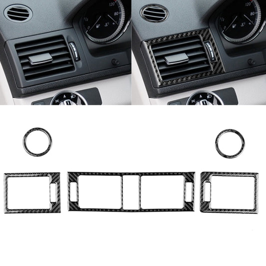 Car Carbon Fiber Air Outlet Ring + Intermediate Air Outlet + Side Air Outlet Panel Decorative Sticker for Mercedes-Benz W204 2007-2010 - Car Interior Mouldings by PMC Jewellery | Online Shopping South Africa | PMC Jewellery | Buy Now Pay Later Mobicred