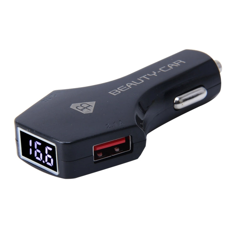 BEAUTY-CAR B-01 4.2A Dual USB Port Raid Car Charger Adapter with LED Display, Input Voltage/Output Voltage: DC 10-30V/ DC 5V - Bluetooth Car Kits by PMC Jewellery | Online Shopping South Africa | PMC Jewellery | Buy Now Pay Later Mobicred