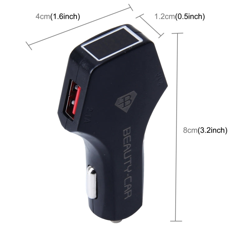 BEAUTY-CAR B-01 4.2A Dual USB Port Raid Car Charger Adapter with LED Display, Input Voltage/Output Voltage: DC 10-30V/ DC 5V - Bluetooth Car Kits by PMC Jewellery | Online Shopping South Africa | PMC Jewellery | Buy Now Pay Later Mobicred