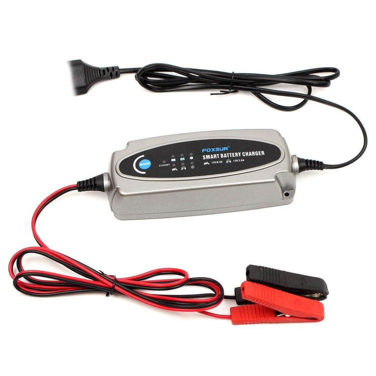 FOXSUR 0.8A / 3.6A 12V 5 Stage Charging Battery Charger for Car Motorcycle,  UK Plug - Battery Charger by FOXSUR | Online Shopping South Africa | PMC Jewellery | Buy Now Pay Later Mobicred