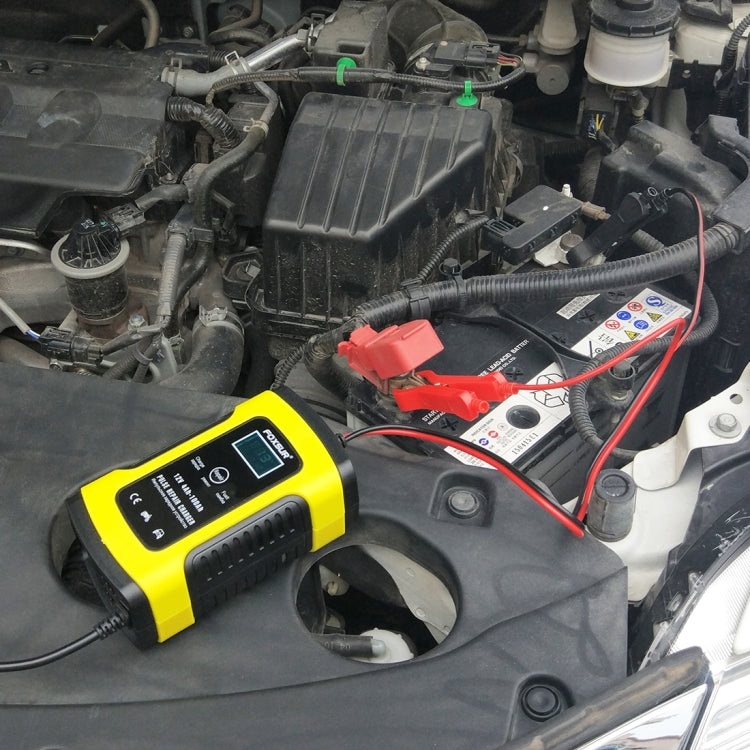 FOXSUR 12V 6A Intelligent Universal Battery Charger for Car Motorcycle, Length: 55cm, US Plug(Yellow) - Battery Charger by FOXSUR | Online Shopping South Africa | PMC TechLife | Buy Now Pay Later Mobicred